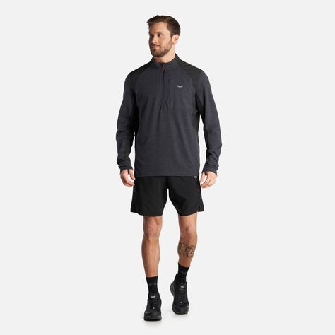 Poleron Hombre Egger 1/4 Zip Melange Negro Lippi V24-7