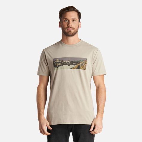 Polera Hombre Logo Lippi Front Print T-Shirt Verde Grisaceo Lippi-1