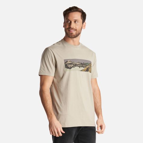 Polera Hombre Logo Lippi Front Print T-Shirt Verde Grisaceo Lippi-2