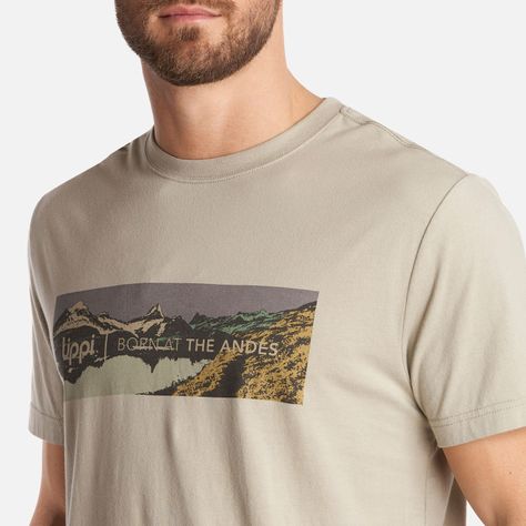 Polera Hombre Logo Lippi Front Print T-Shirt Verde Grisaceo Lippi-4