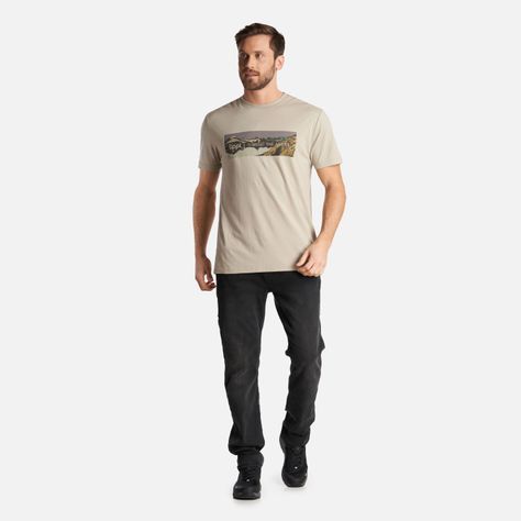 Polera Hombre Logo Lippi Front Print T-Shirt Verde Grisaceo Lippi-5
