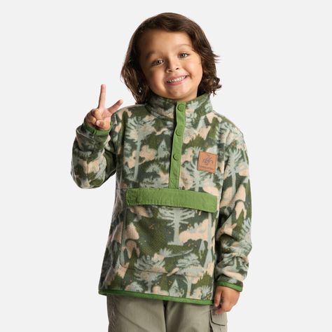 Poleron Niño Tokerau Poki Print Verde Haka Honu-0