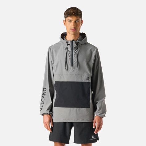 Chaqueta Hombre Tempo 1/4 Zip Windbreaker Gris Vulcano-0