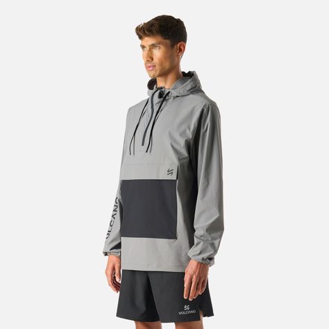 Chaqueta Hombre Tempo 1/4 Zip Windbreaker Gris Vulcano-1