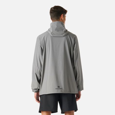 Chaqueta Hombre Tempo 1/4 Zip Windbreaker Gris Vulcano-3
