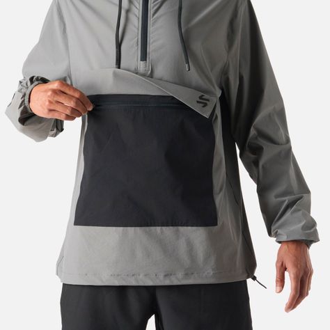 Chaqueta Hombre Tempo 1/4 Zip Windbreaker Gris Vulcano-5