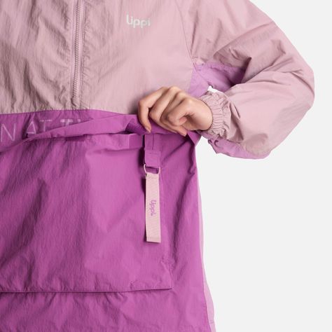 Chaqueta Mujer WindCity WindBreaker 1/4 Zip Lila Lippi-4