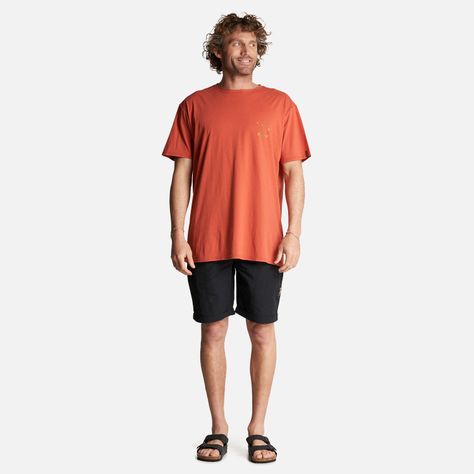 Polera Hombre Atardecer Naranjo Haka Honu-5