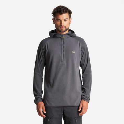 Poleron Hombre Jacaranda Nano-F 1/4 Zip Hoody Gris Oscuro Lippi-1