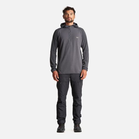 Poleron Hombre Jacaranda Nano-F 1/4 Zip Hoody Gris Oscuro Lippi-5