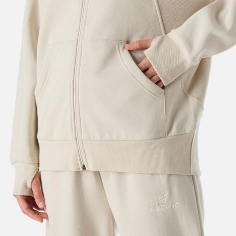 Polerón Mujer Cool Down Full Zip Sweatshirt Crema Vulcano-4
