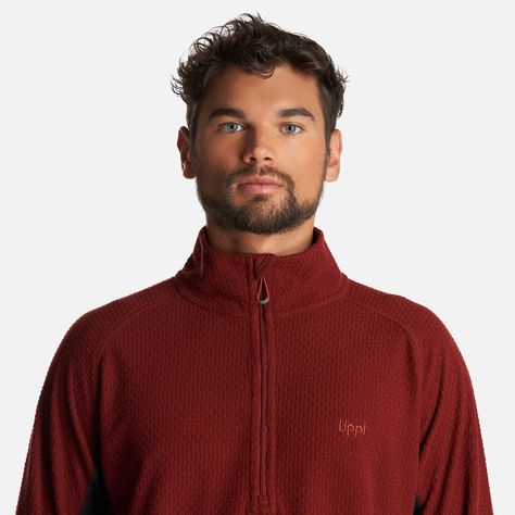 Poleron Hombre Jacaranda Nano-F 1/4 Zip Vino Lippi-4