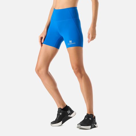 Calza Mujer BTM Compressive Short High Rise Azul Vulcano-1