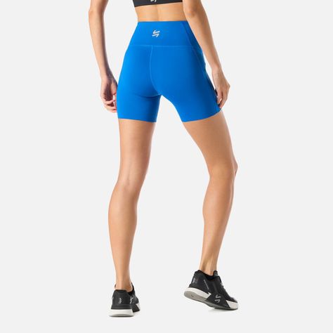Calza Mujer BTM Compressive Short High Rise Azul Vulcano-3