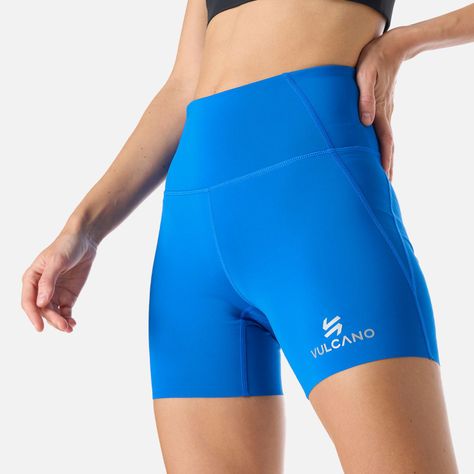 Calza Mujer BTM Compressive Short High Rise Azul Vulcano-4