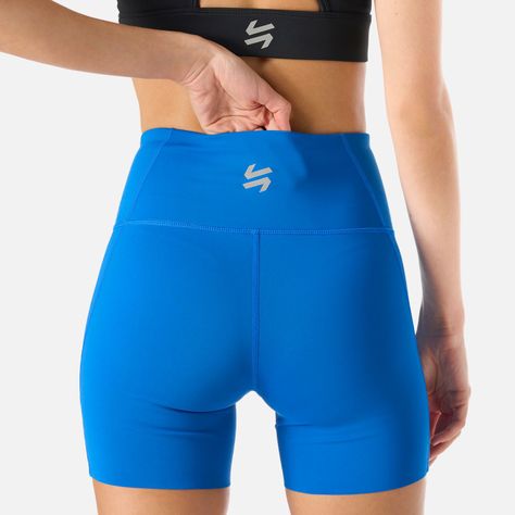 Calza Mujer BTM Compressive Short High Rise Azul Vulcano-5