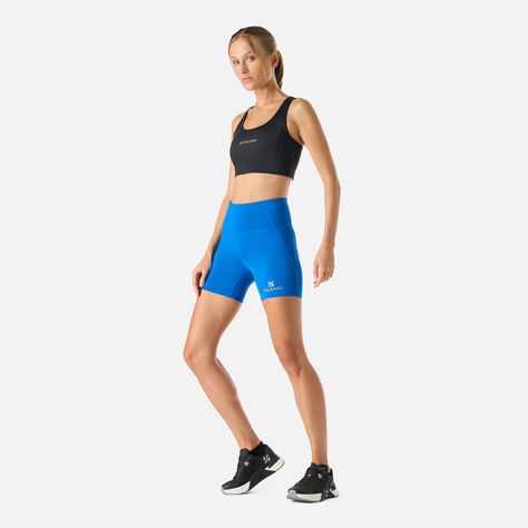 Calza Mujer BTM Compressive Short High Rise Azul Vulcano-6