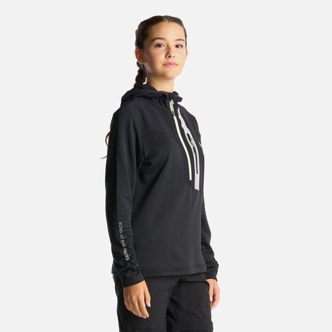 Poleron Teen Girl Karova 1/4 Zip Hoody Negro Lippi-2