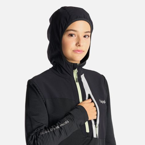 Poleron Teen Girl Karova 1/4 Zip Hoody Negro Lippi-4