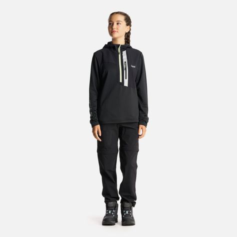 Poleron Teen Girl Karova 1/4 Zip Hoody Negro Lippi-6