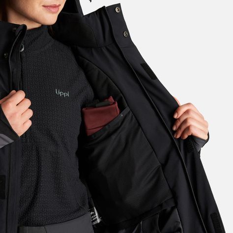 Chaqueta Mujer Andes B-Dry Hoody Jacket Negro Lippi I22-9