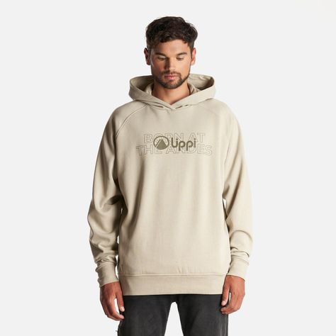 Poleron Hombre Insigne Hoody Sweatshirt Front Print Verde Grisaceo Lippi-1