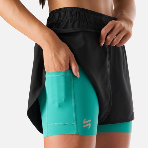 Shorts Mujer Built To Move 2-in-1 2,5" Turquesa Vulcano-4