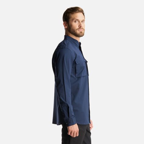 Camisa Hombre Rosselot Long Sleeve Q-Dry Shirt Azul Marino Lippi-3