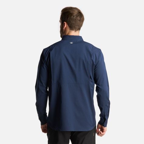 Camisa Hombre Rosselot Long Sleeve Q-Dry Shirt Azul Marino Lippi-4