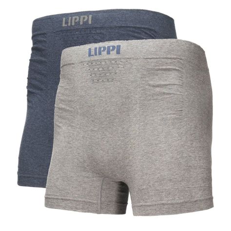 Ropa Interior Hombre Pack Skintec Seamless Boxer Gris Medio y Azul Marino Lippi V22-0