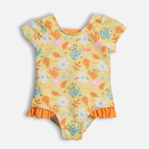 Traje de Baño Baby Girl Pipa Swimwear Print Verde Lima Lippi-0