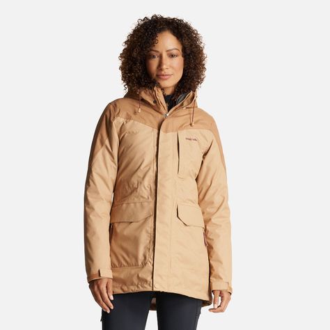 Chaqueta Mujer Perro Guapo Camel/Burdeo Haka Honu-1