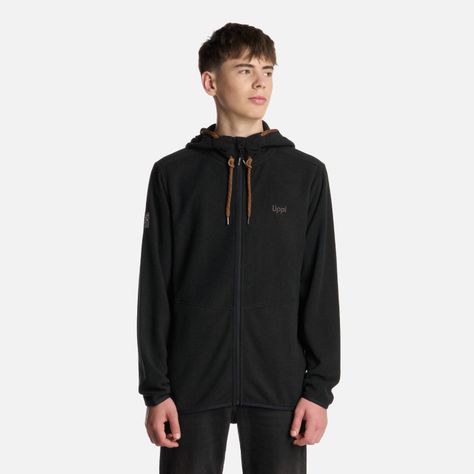 Polerón Teen Boy Stripes Nano-F Full Zip Negro Lippi I25-0