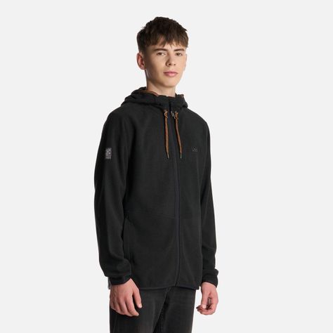 Polerón Teen Boy Stripes Nano-F Full Zip Negro Lippi I25-1