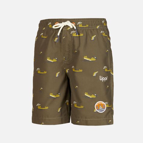 Traje de Baño Niño Aqua Swimwear Print Oliva Oscuro Lippi-0