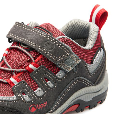 Zapato Niño Puelo CS Low Velcro Gris Rojo Lippi-6