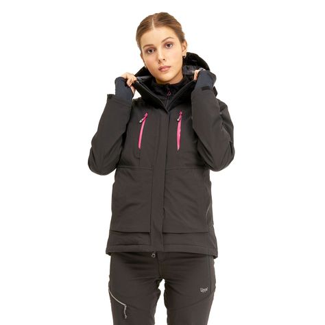 Chaqueta Mujer Andes B-Dry Hoody Jacket Negro Lippi I20-1