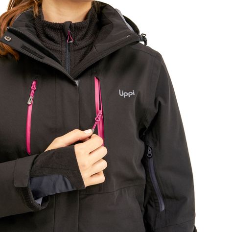 Chaqueta Mujer Andes B-Dry Hoody Jacket Negro Lippi I20-4