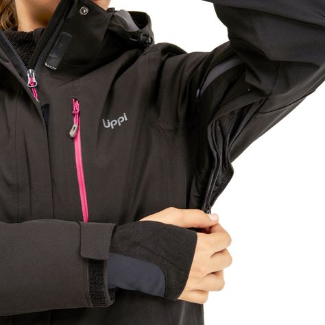 Chaqueta Mujer Andes B-Dry Hoody Jacket Negro Lippi I20-5