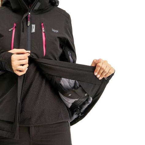 Chaqueta Mujer Andes B-Dry Hoody Jacket Negro Lippi I20-6