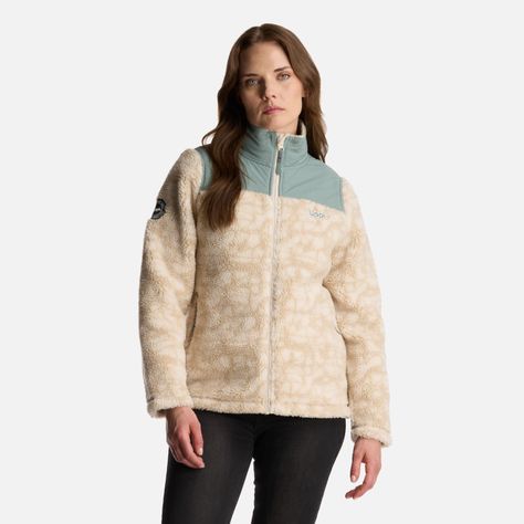 Chaqueta Mujer Glaciar Sherpa Pro Jacket Print Crema Lippi-1