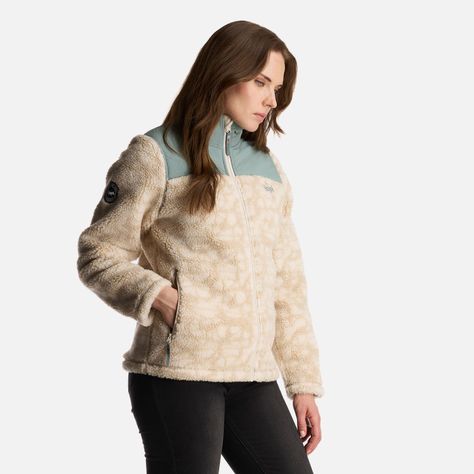 Chaqueta Mujer Glaciar Sherpa Pro Jacket Print Crema Lippi-2