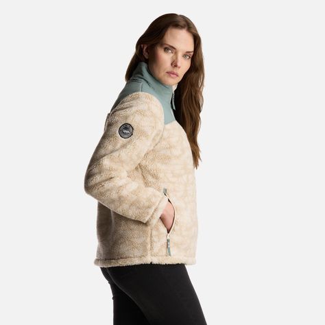 Chaqueta Mujer Glaciar Sherpa Pro Jacket Print Crema Lippi-3