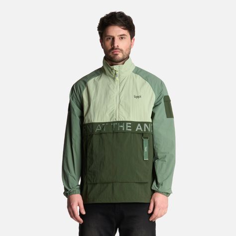 Chaqueta Hombre WindCity WindBreaker 1/4 Zip Jade Lippi-0