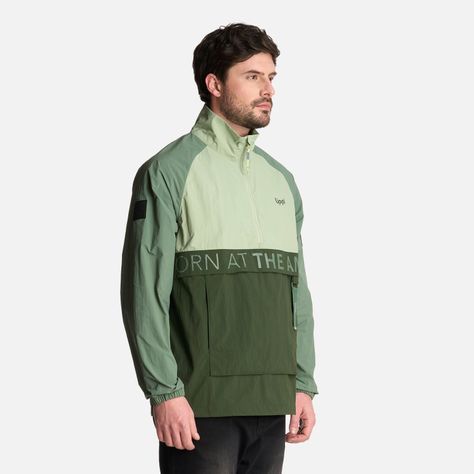 Chaqueta Hombre WindCity WindBreaker 1/4 Zip Jade Lippi-1