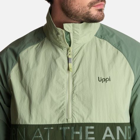 Chaqueta Hombre WindCity WindBreaker 1/4 Zip Jade Lippi-3