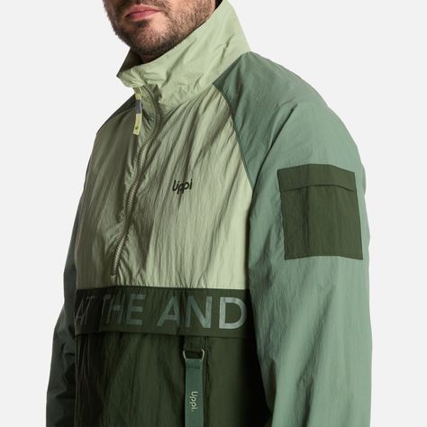 Chaqueta Hombre WindCity WindBreaker 1/4 Zip Jade Lippi-4