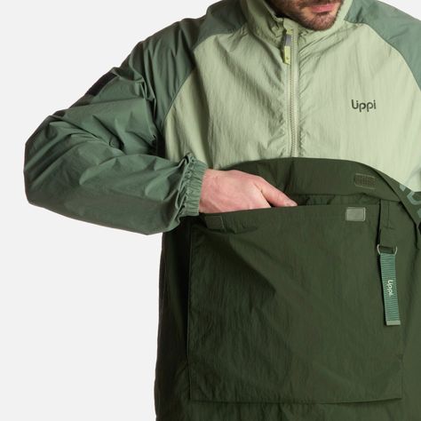 Chaqueta Hombre WindCity WindBreaker 1/4 Zip Jade Lippi-5