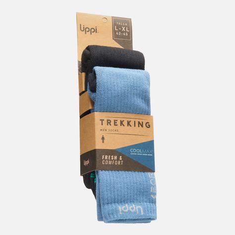 Calcetin Hombre Duo Trekking Light Negro/Azul Piedra Lippi-1