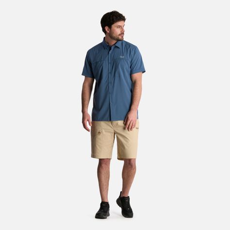 Camisa Hombre Wallace Short Sleeve Q-dry Shirt Azul Lippi-4